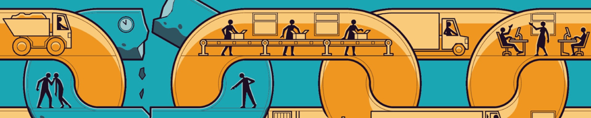 A visualization of a company's supply chain.