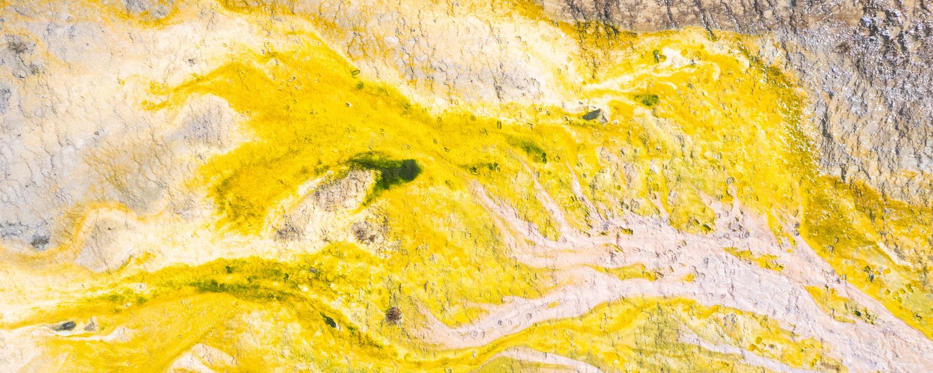 Eine Naturaufnahme von gelben Mineralien auf Gestein symbolisiert das Electronic Sales Trading.