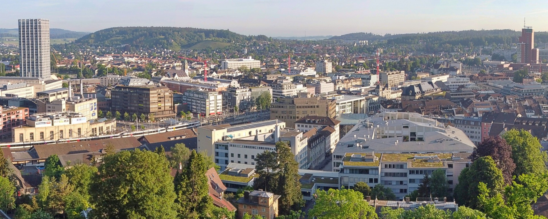 Der Standort von Vontobel in der Stadt Winterthur - Panorama über die Stadt Winterthur