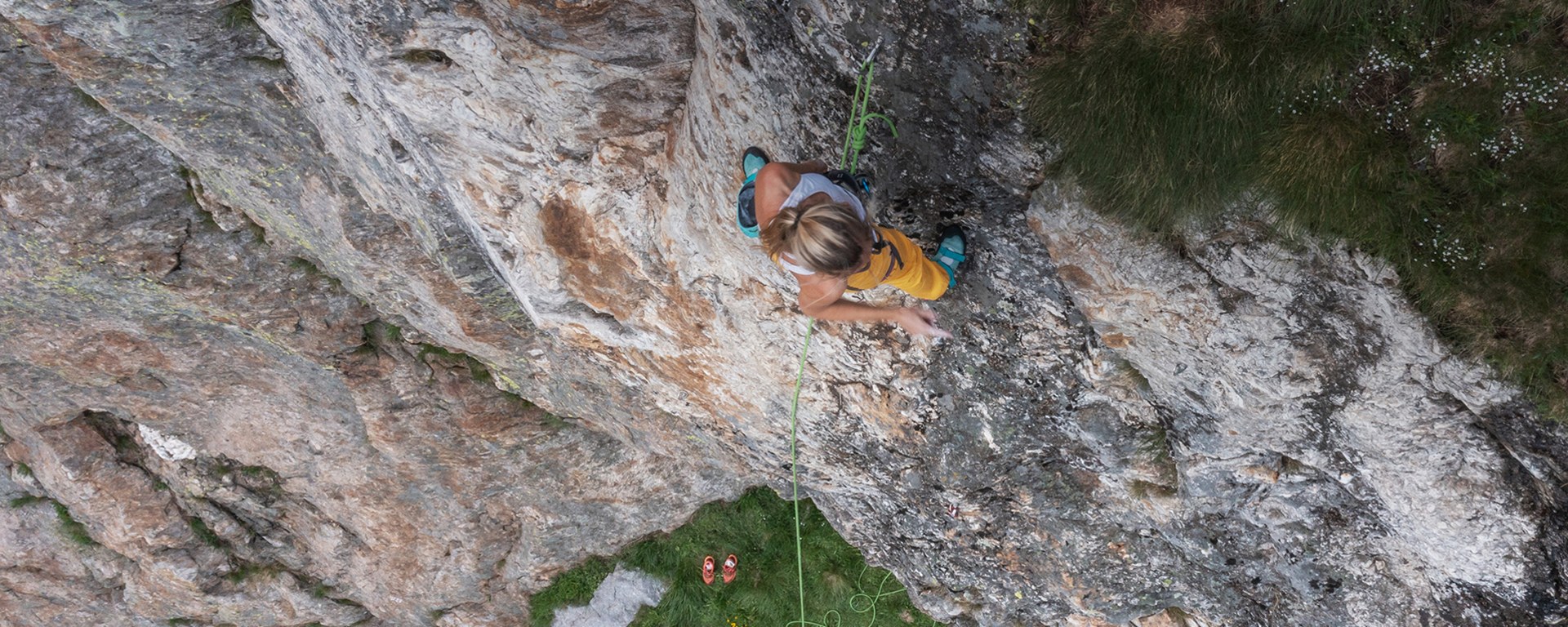 A picture of a woman climbing