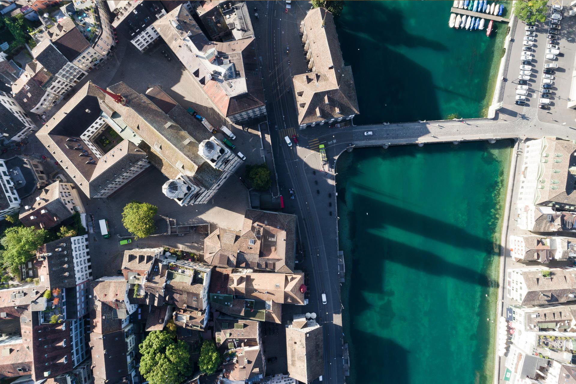 A bird's eye view of a Swiss city - a symbol of strong network management.