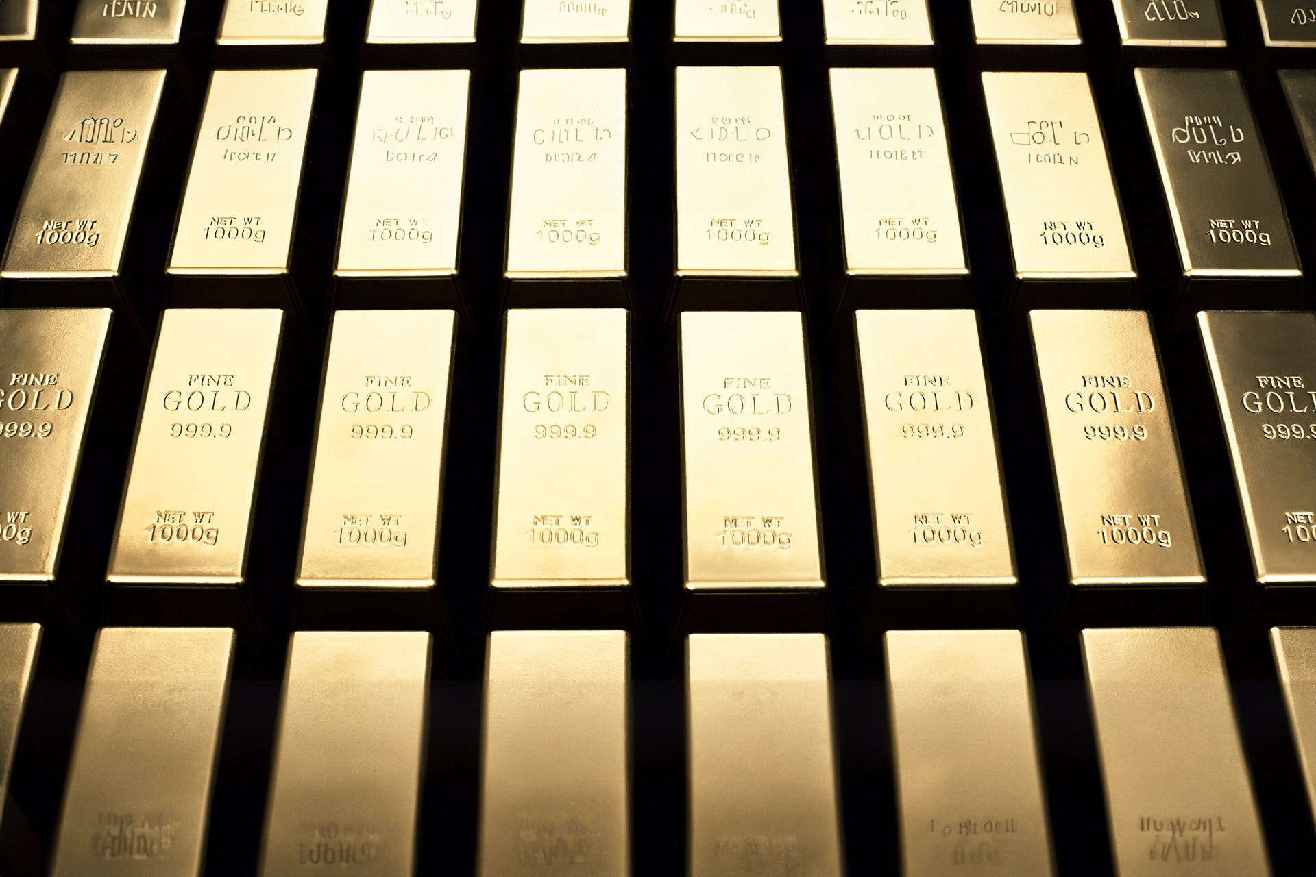 A picture of gold bars.