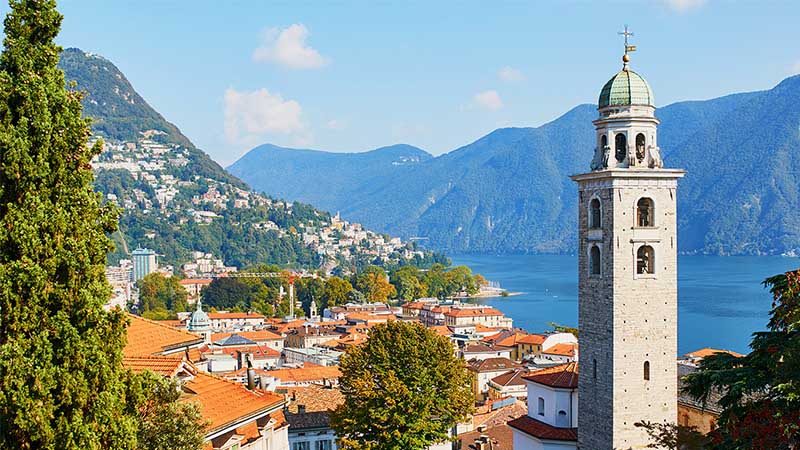 Vontobel in Lugano - View over the city of Lugano