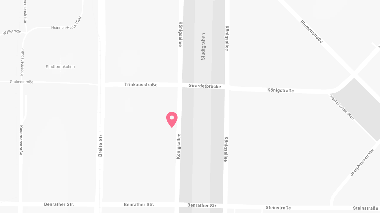 Street map plus location marker Vontobel branch Königsallee 31 Düsseldorf