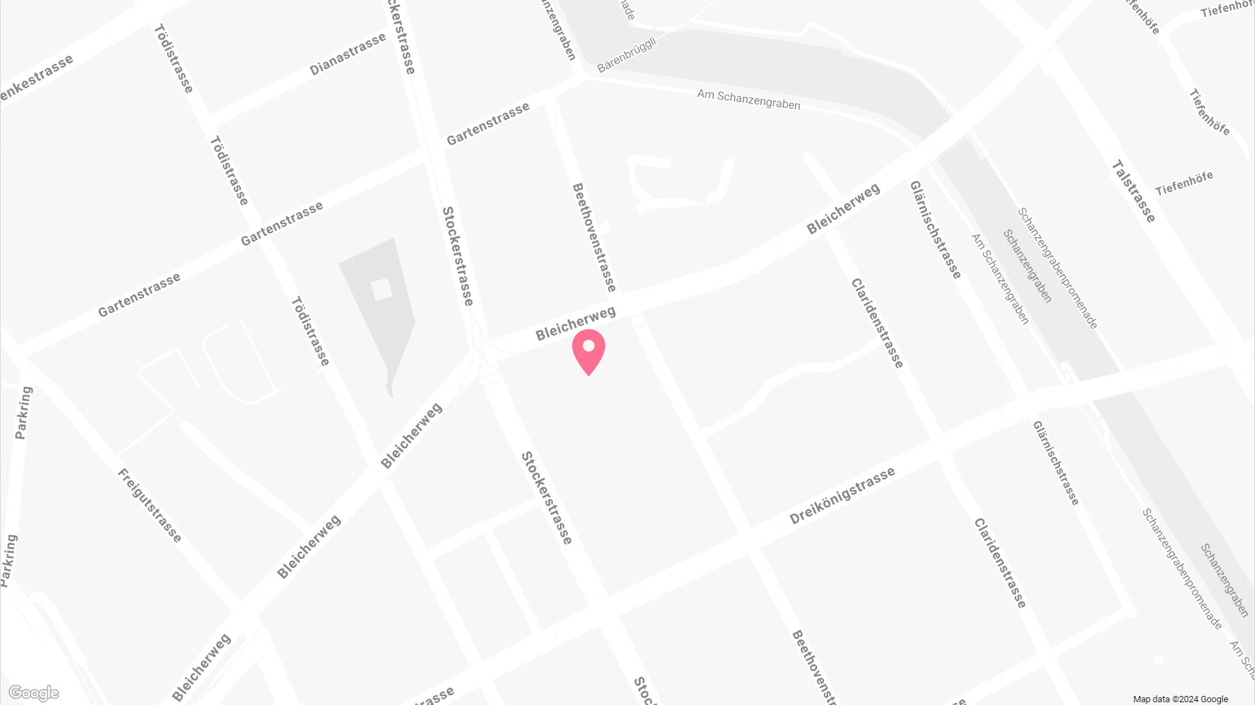 Karte des Standorts der Bank Vontobel AG in Zürich, Bleicherweg