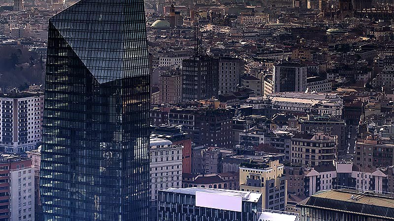 Vontobel in Milan - View over the rooftops of Milan