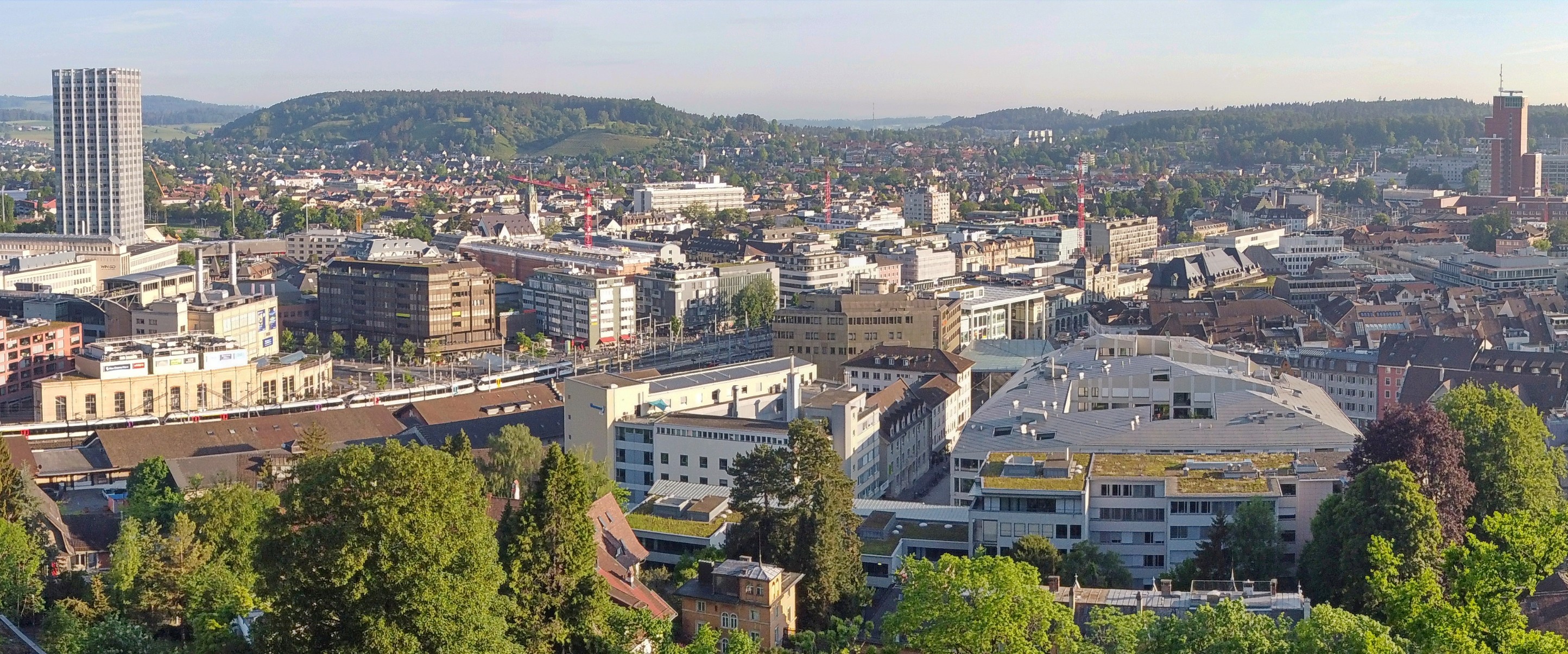 Der Standort von Vontobel in der Stadt Winterthur - Panorama über die Stadt Winterthur
