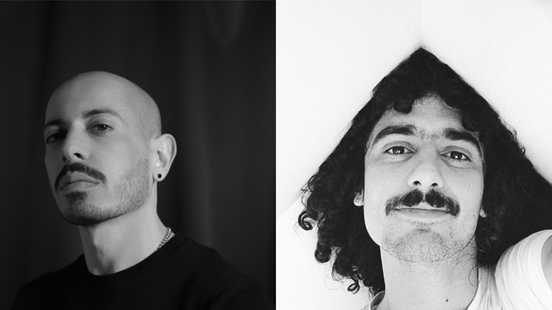 Porträt beider Künstler Emidio Battipaglia und Augustin Lignier
