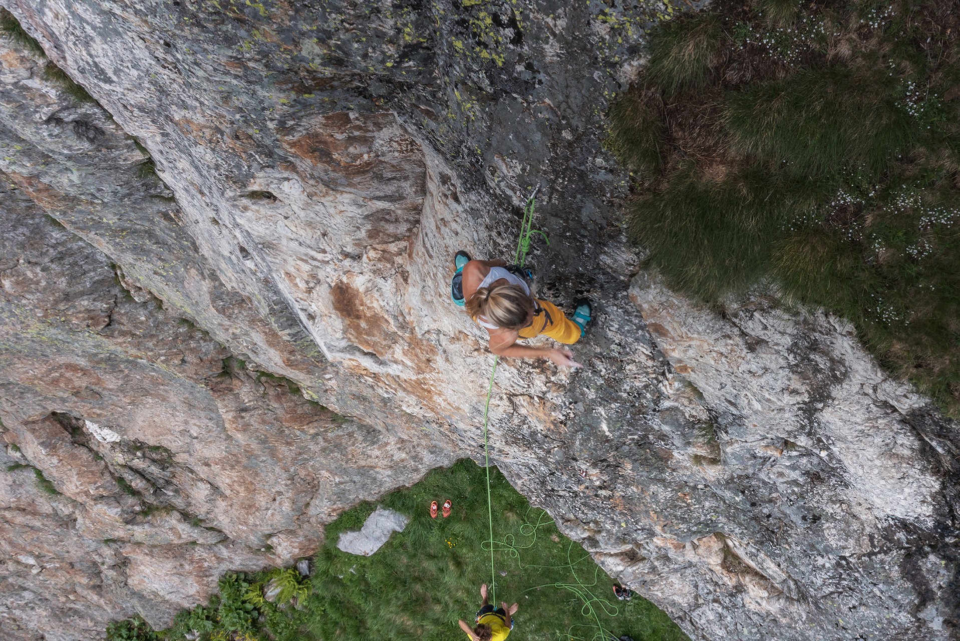 A picture of a woman climbing