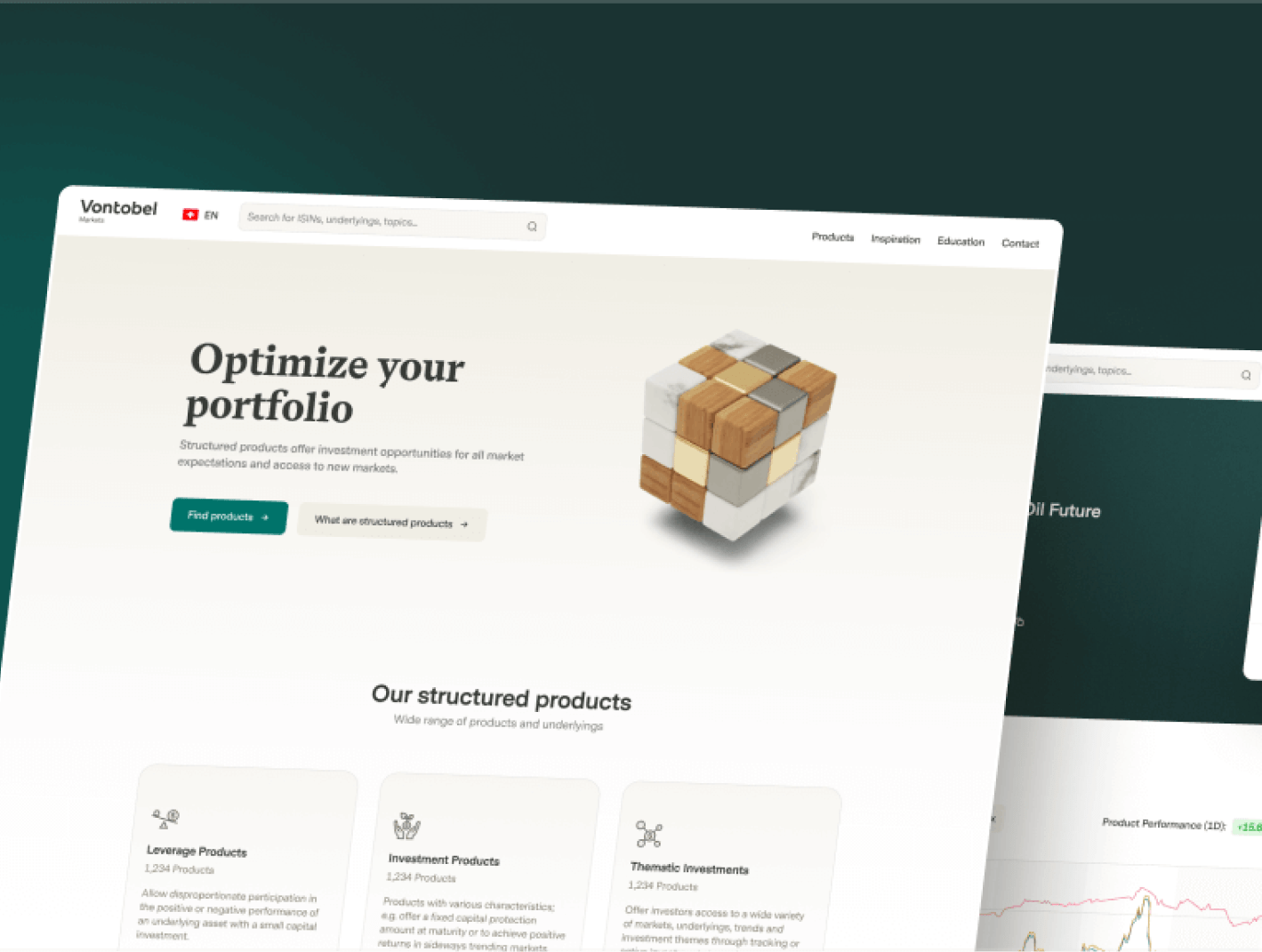 A preview of Vontobel's Markets Platform for structured products.