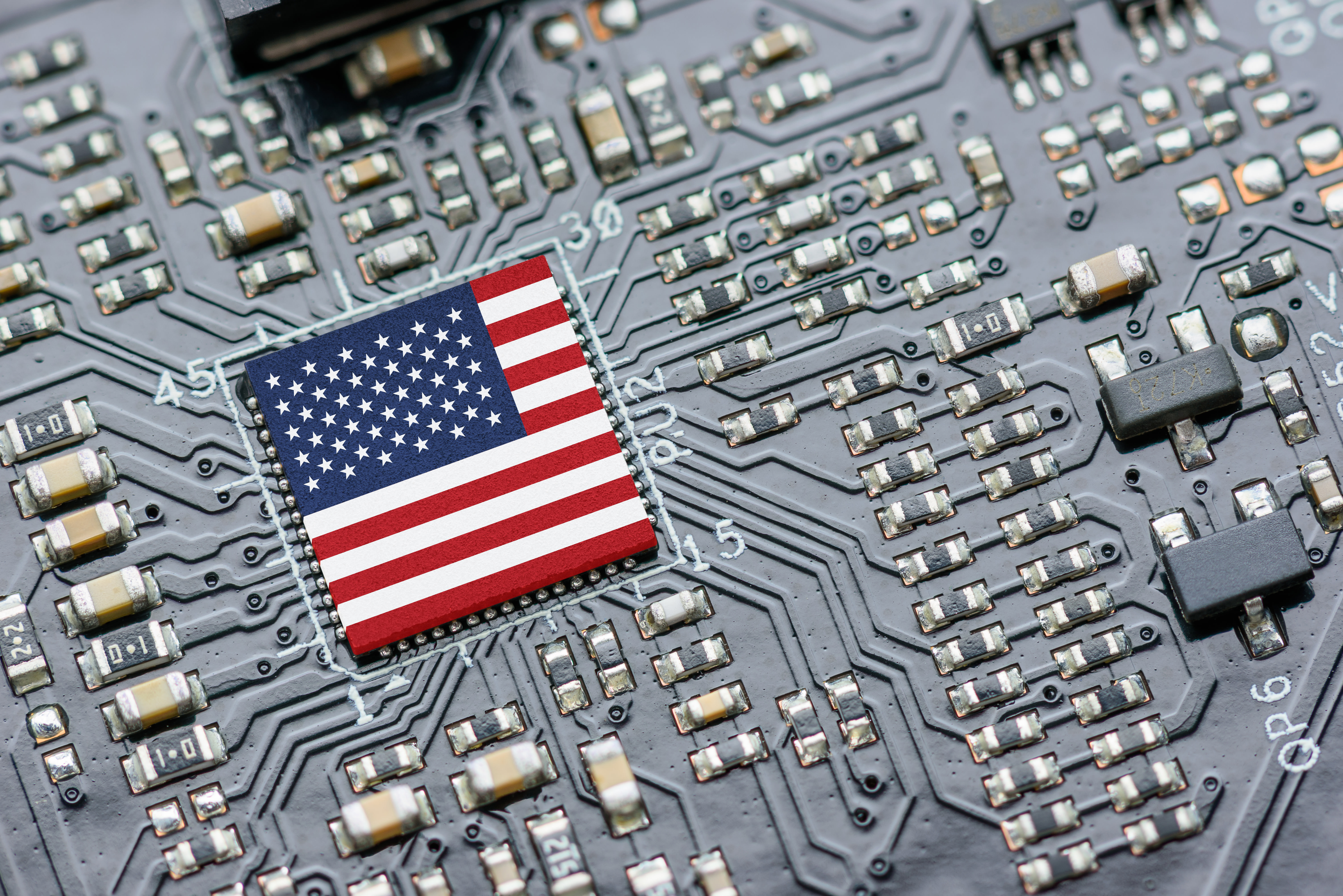 An Image of tech with the US Flag in it