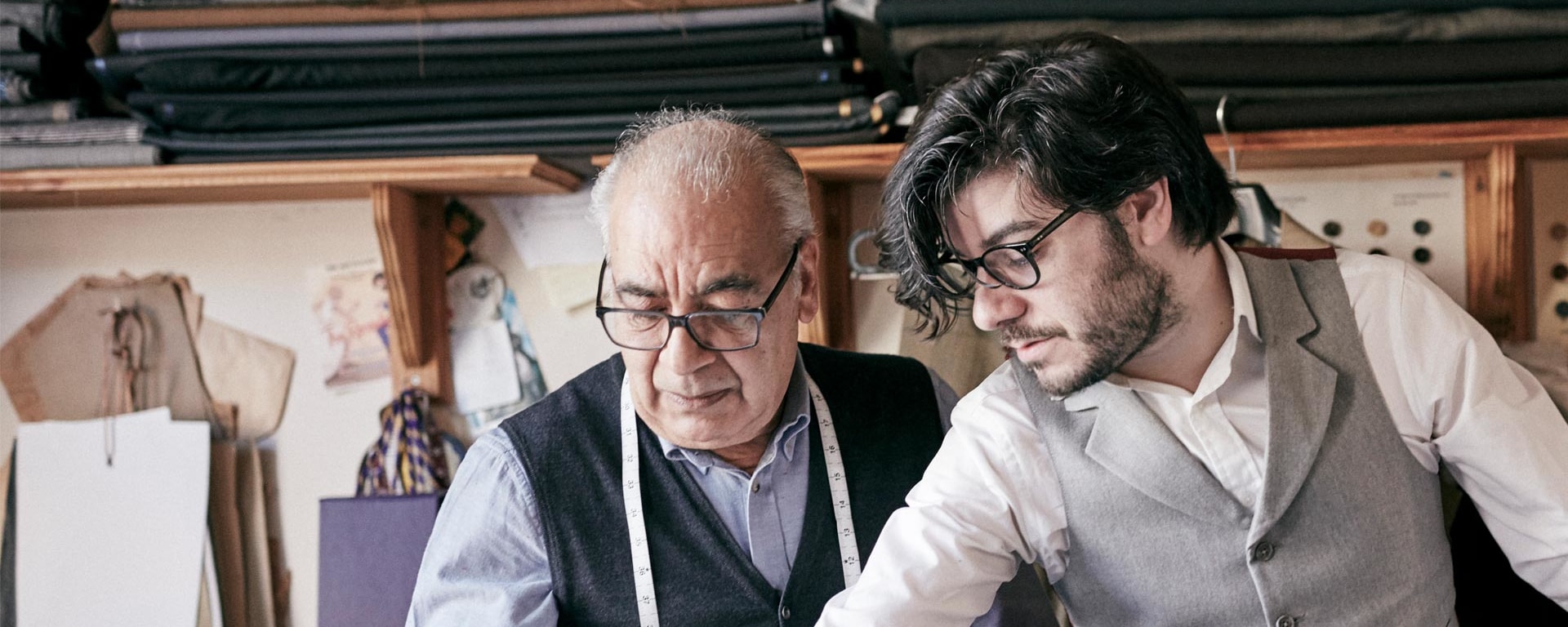 A father and his son work together in the family business.