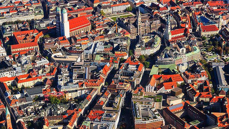 Vontobel in Munich - Bird's eye view of Munich